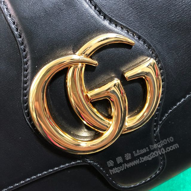 Gucci包 古馳女包 550126 Gucci牛皮單肩女包 Gucci斜挎包 黑皮  gudj1009